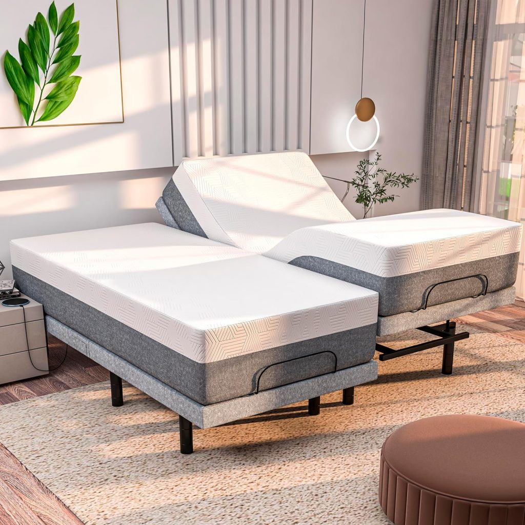 split king adjustable bed with mattress